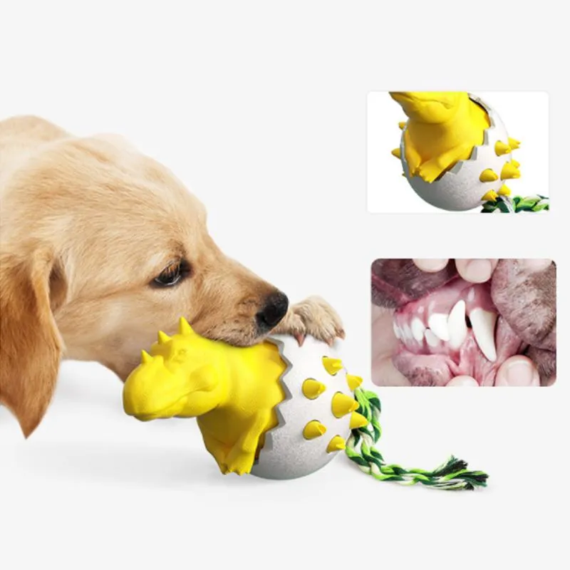 Dinosaur Eggs Dog Chew Toys🏡【Sturdy and Not Easy to Damage】 solve problems such as chewing, teeth cleaning, anxiety, boredom, training, and barking.